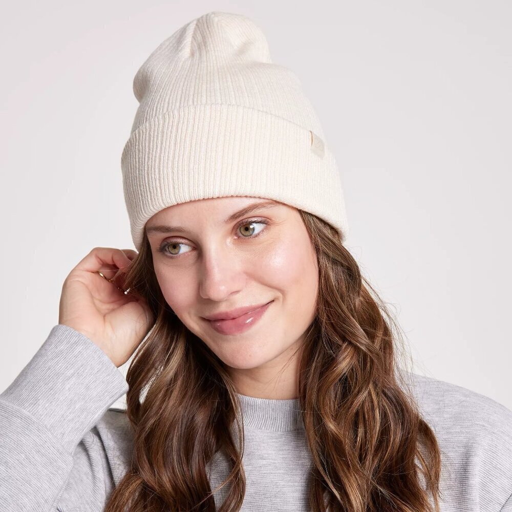 NWT CALIA Essential Ribbed Ivory Winter Beanie